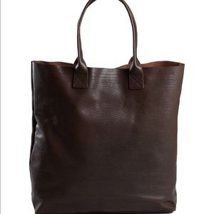 John Varvatos Skull Shopper Leather Tote in Brown